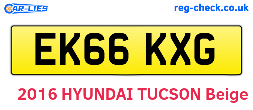 EK66KXG are the vehicle registration plates.