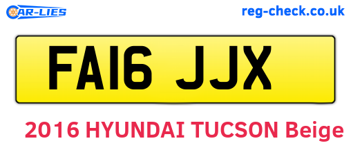 FA16JJX are the vehicle registration plates.