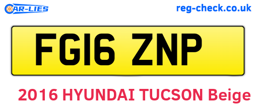 FG16ZNP are the vehicle registration plates.