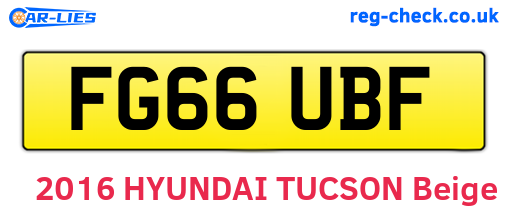FG66UBF are the vehicle registration plates.