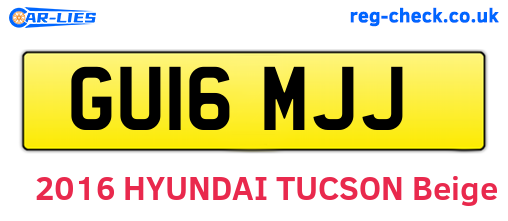 GU16MJJ are the vehicle registration plates.