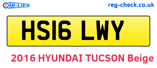 HS16LWY are the vehicle registration plates.