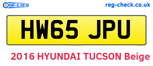 HW65JPU are the vehicle registration plates.