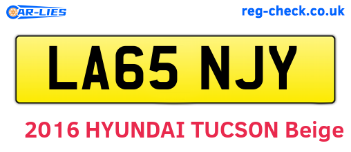 LA65NJY are the vehicle registration plates.