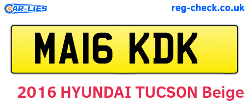 MA16KDK are the vehicle registration plates.