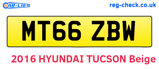 MT66ZBW are the vehicle registration plates.