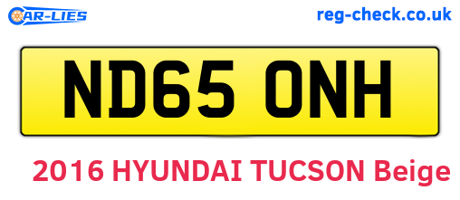ND65ONH are the vehicle registration plates.