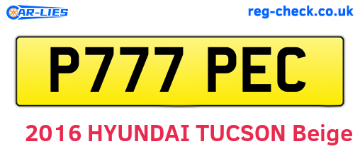 P777PEC are the vehicle registration plates.