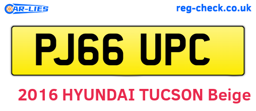 PJ66UPC are the vehicle registration plates.