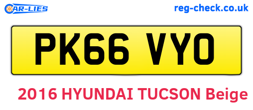 PK66VYO are the vehicle registration plates.