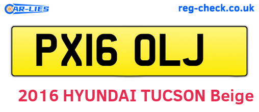 PX16OLJ are the vehicle registration plates.