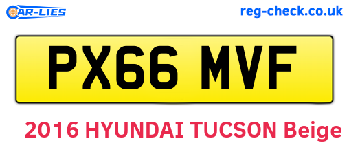 PX66MVF are the vehicle registration plates.