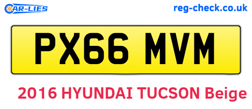 PX66MVM are the vehicle registration plates.