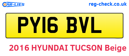PY16BVL are the vehicle registration plates.
