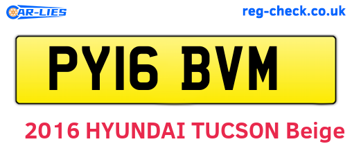 PY16BVM are the vehicle registration plates.
