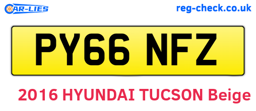 PY66NFZ are the vehicle registration plates.