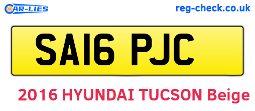SA16PJC are the vehicle registration plates.