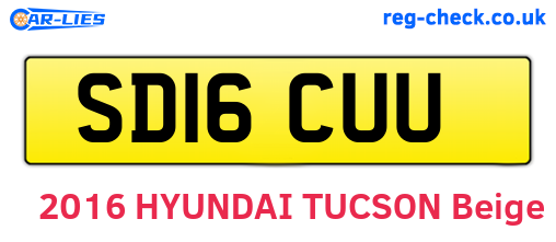 SD16CUU are the vehicle registration plates.