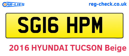 SG16HPM are the vehicle registration plates.