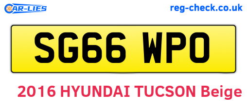 SG66WPO are the vehicle registration plates.