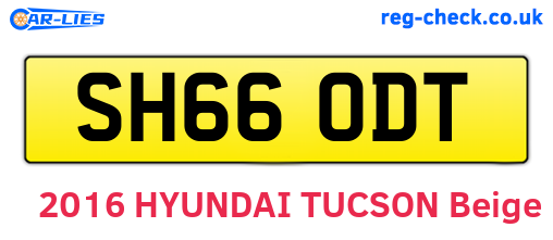 SH66ODT are the vehicle registration plates.