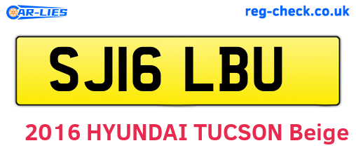 SJ16LBU are the vehicle registration plates.