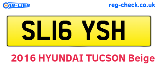 SL16YSH are the vehicle registration plates.