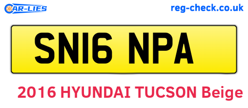 SN16NPA are the vehicle registration plates.