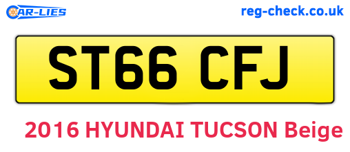 ST66CFJ are the vehicle registration plates.