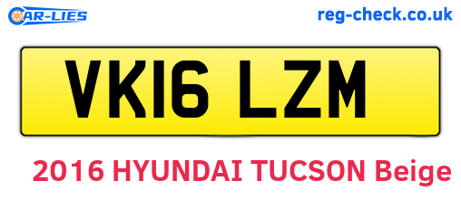 VK16LZM are the vehicle registration plates.