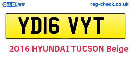 YD16VYT are the vehicle registration plates.