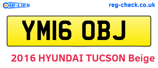 YM16OBJ are the vehicle registration plates.