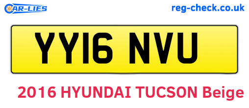YY16NVU are the vehicle registration plates.