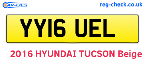 YY16UEL are the vehicle registration plates.