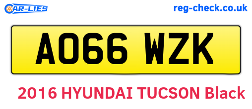 AO66WZK are the vehicle registration plates.