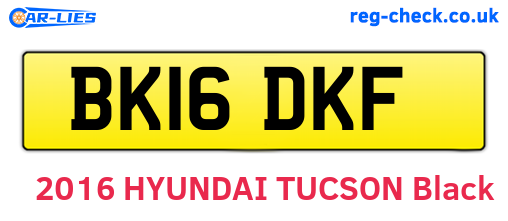 BK16DKF are the vehicle registration plates.