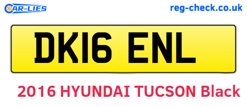 DK16ENL are the vehicle registration plates.
