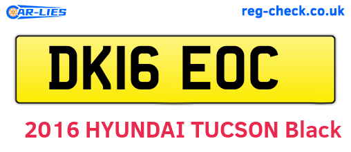 DK16EOC are the vehicle registration plates.