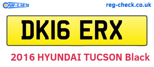 DK16ERX are the vehicle registration plates.