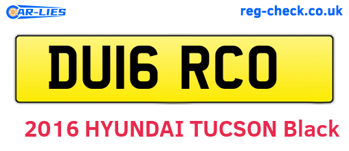 DU16RCO are the vehicle registration plates.