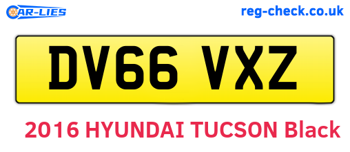 DV66VXZ are the vehicle registration plates.