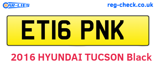 ET16PNK are the vehicle registration plates.