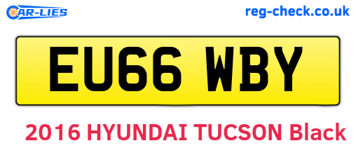 EU66WBY are the vehicle registration plates.