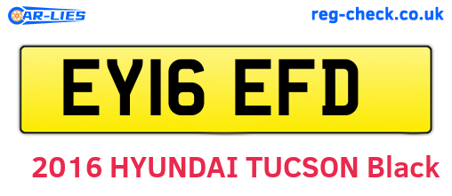 EY16EFD are the vehicle registration plates.