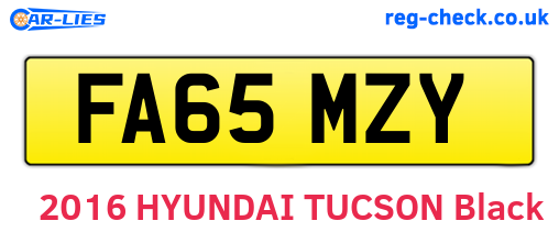 FA65MZY are the vehicle registration plates.