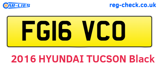 FG16VCO are the vehicle registration plates.