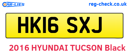 HK16SXJ are the vehicle registration plates.