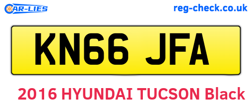 KN66JFA are the vehicle registration plates.
