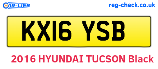 KX16YSB are the vehicle registration plates.
