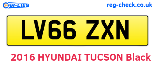 LV66ZXN are the vehicle registration plates.